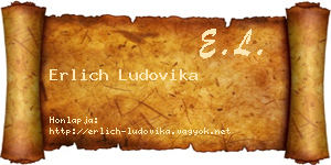 Erlich Ludovika névjegykártya